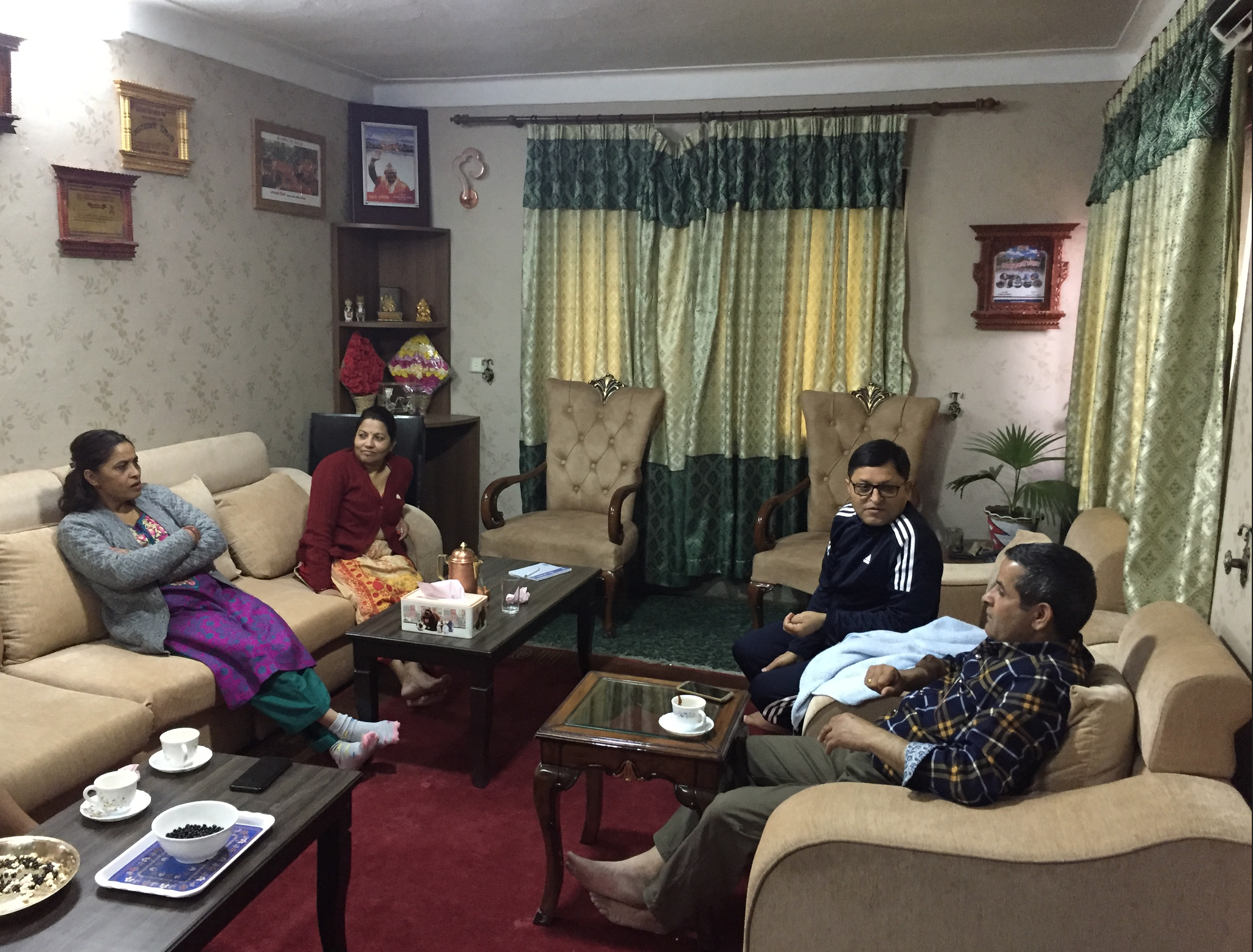 Family talk with Ganesh Daji and the family.