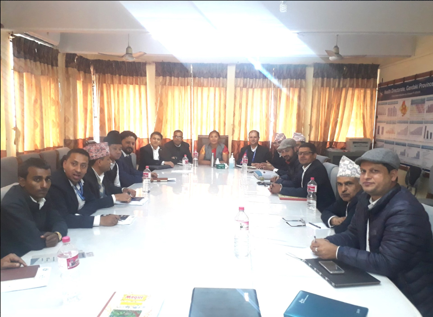 Hon Minister for Social Development Ms Nar Devi Pun meets with the team of health directorate to discuss the ongoing programs, achievements and issues that could be addressed to expedite the processes of program organisation.