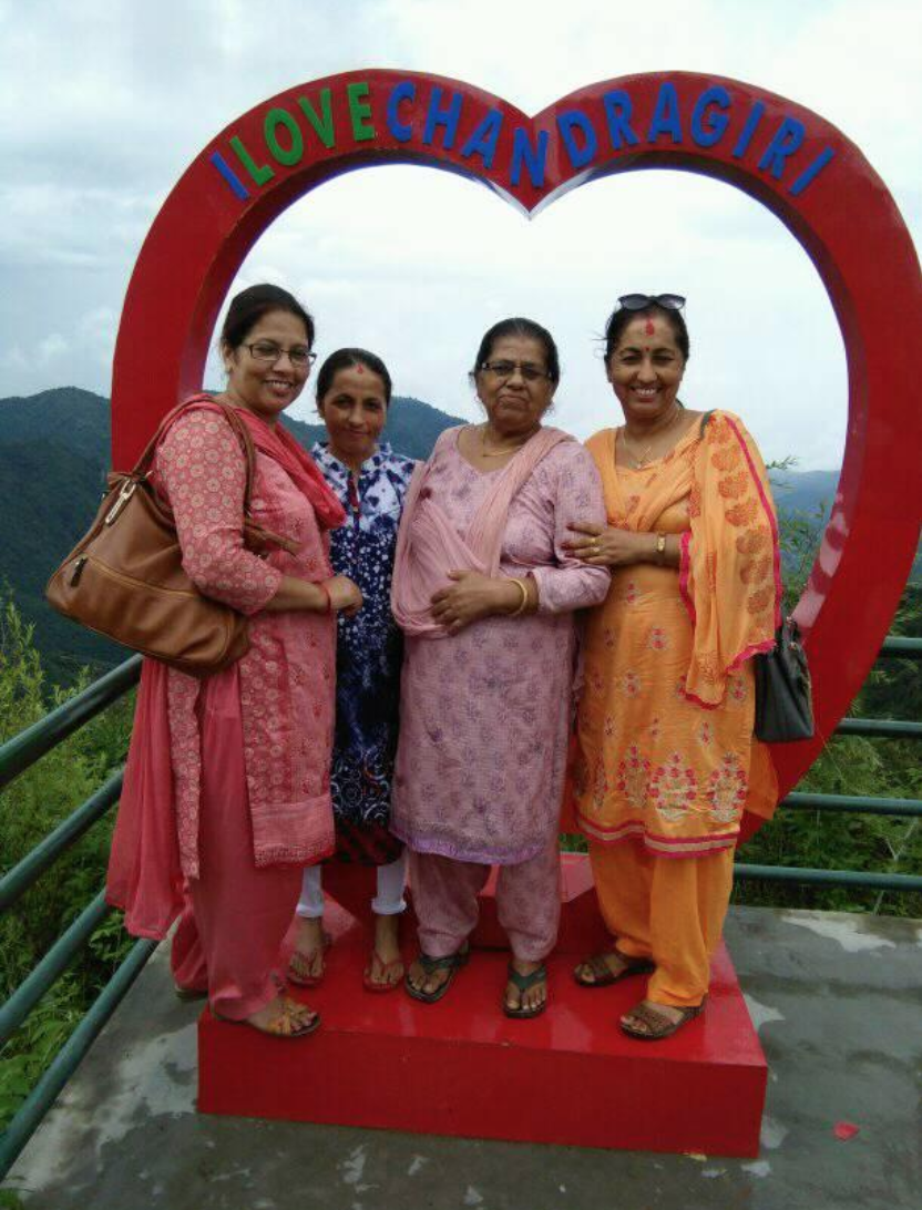 Paru with Aama and sisters.
