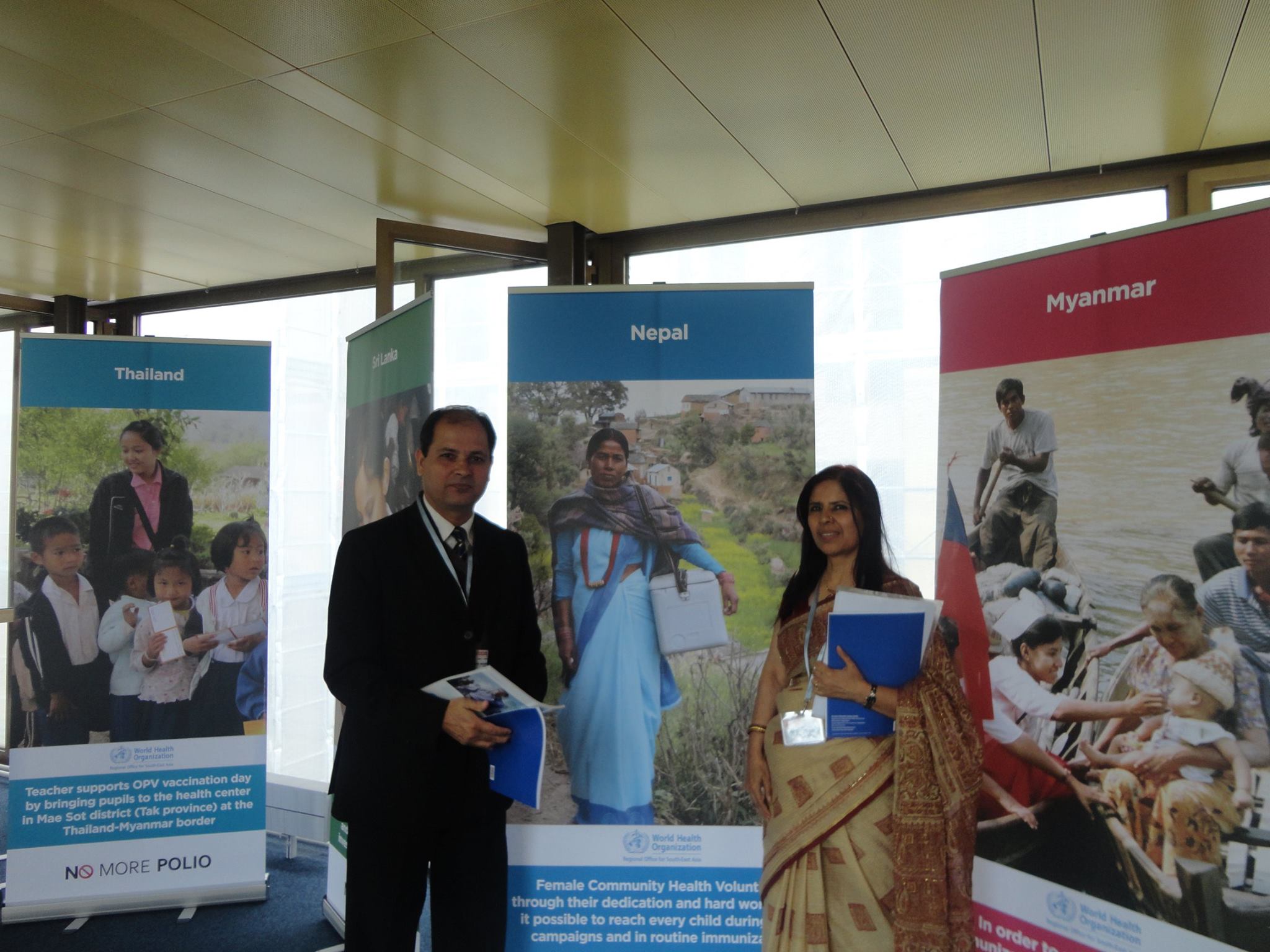 Showcasing the contribution of female community health volunteers at the World Health Assembly, Geneva, Switzerland.