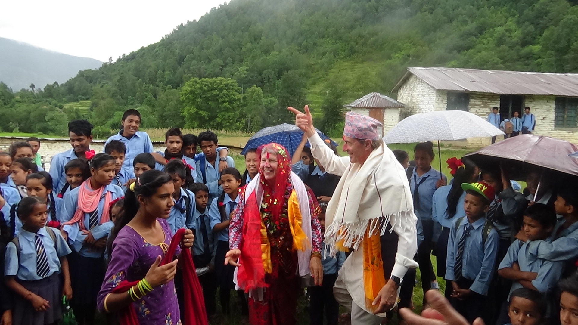 Nepalese village life cherishes every community niceties shared. Laureate Professor Roger Smith and Ms. Annie Smith celebrated their 47th marriage anniversary in the intervention village of rural Nepal.