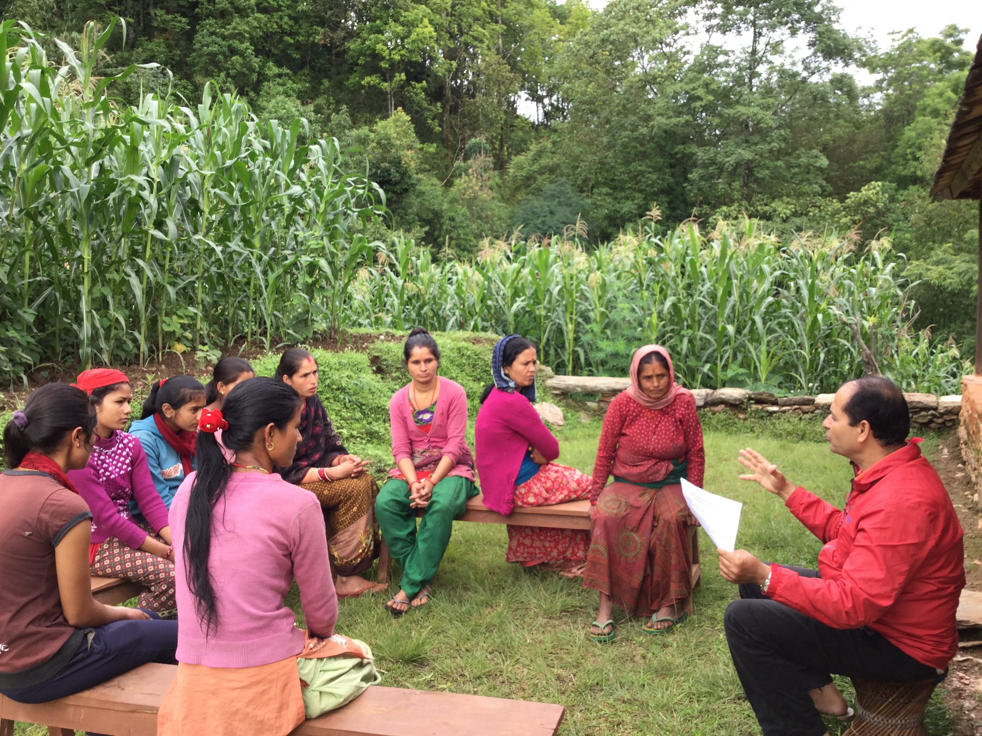 Training a group of local girls and women on the key health messages to be embedded in the songs. A totle of 26 groups of locals participated in the song competition organised in the community.