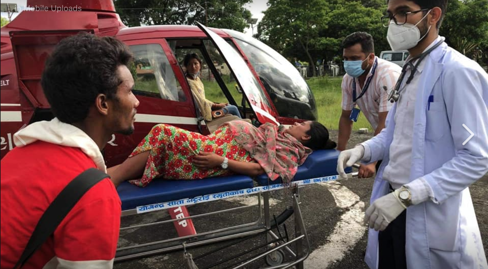 We airlifted Mrs Fulmaya Sunar from Myagdi district following the obstetrics emergency. Thank you Mr Prakash Paudel for supporting the retrieval. Your contribution resulted in the life of Fulmaya and a complete happiness in her family and the community.